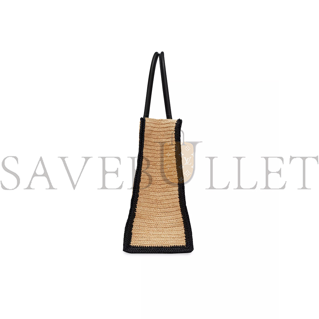 Y*L rive gauche tote bag in raffia and leather 0400018758643 (48*36*16cm)